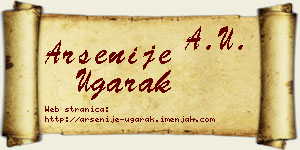 Arsenije Ugarak vizit kartica